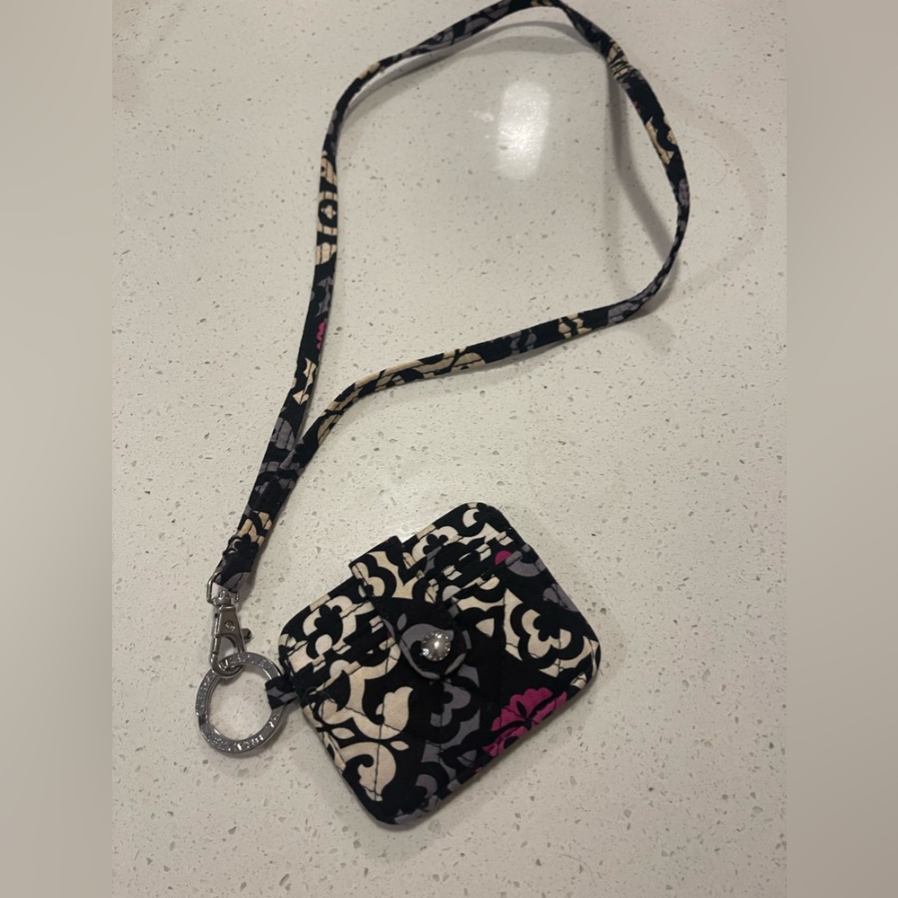 Vera Bradley card wallet with lanyard